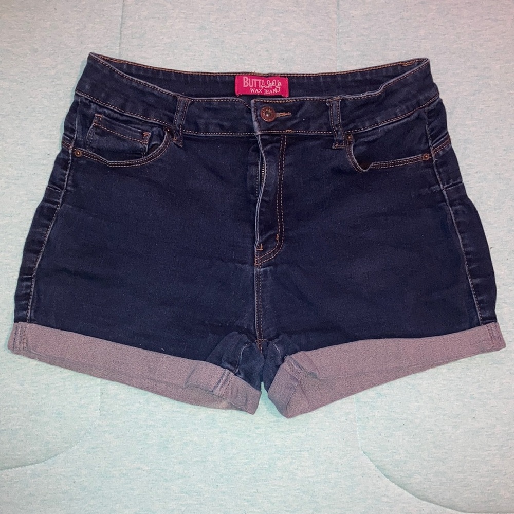 High rise blue Jean shorts